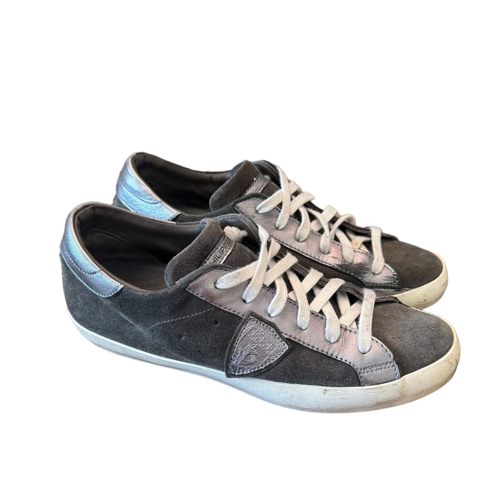 Philippe Model Prsx Low Top Gray Suede Sneakers